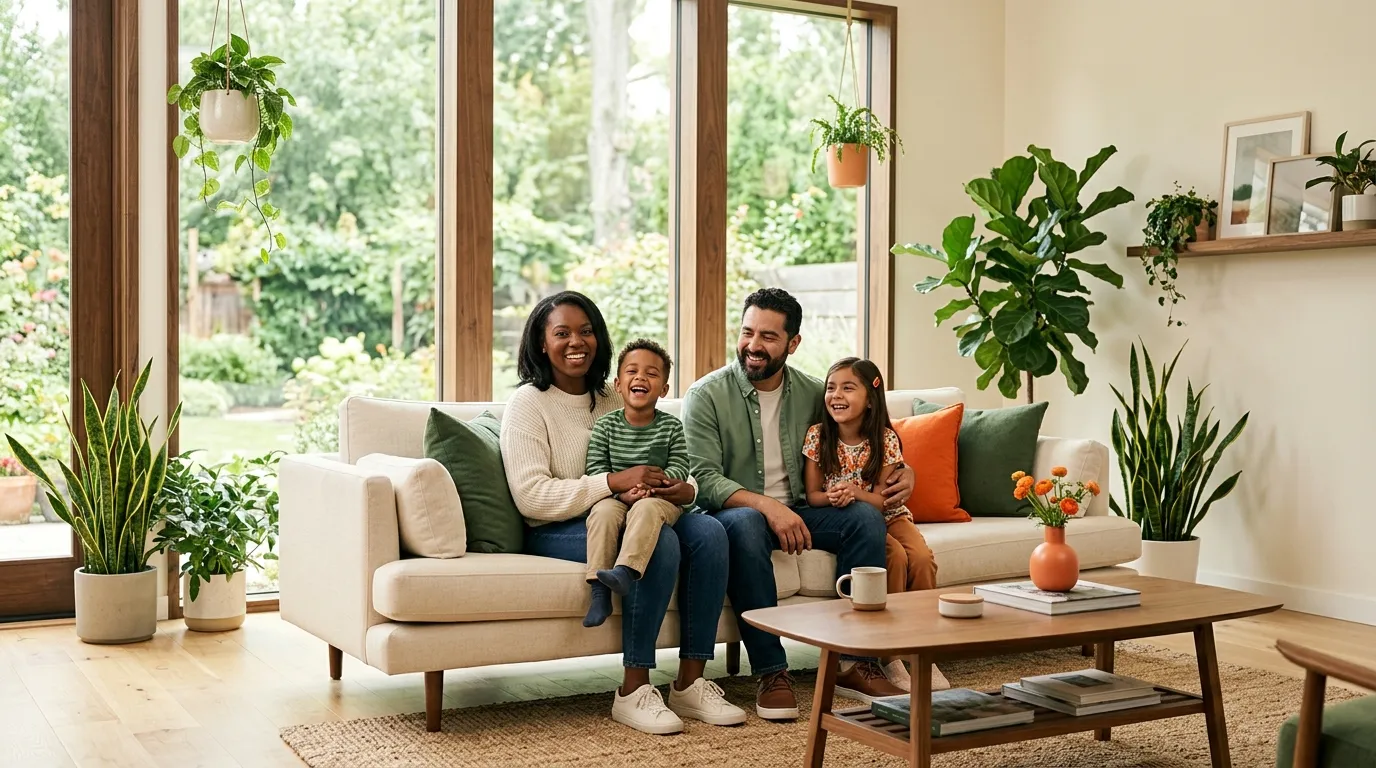 Family enjoying quality time at home